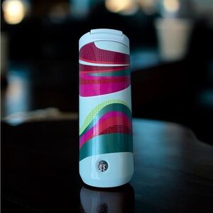 Starbucks Colorful Wave Thermos with White Base